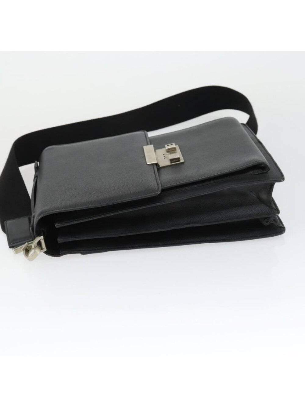 Authentic BALLY Shoulder Bag Leather Black - Picture 12 of 16